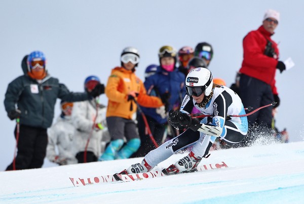 Lotte Smiseth Sejersted, NOR, wins the Australia New Zealand Cup Womens Super G race at Mt Hutt skifield, September 9, 2010.